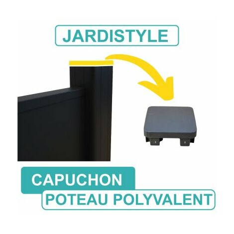 Cloture & Jardin – Capuchon de poteau aluminium 7.20 x 7.20 cm – Couleur gris anthracite RAL 7016 – Épaisseur 1.6 mm – Résistant à la corrosion