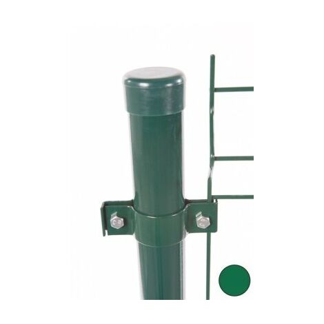 Cloture & Jardin – Colliers doubles de fixation pour poteaux ronds – Lot de 6 – Compatible fils 4/5mm – Pour poteaux diamètre 48mm – Fixation sécurisée grillage rigide