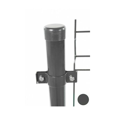 Cloture & Jardin – Colliers doubles de fixation poteaux ronds gris – Lot de 6 – Compatibles avec poteaux 48 mm – Pour grillage rigide