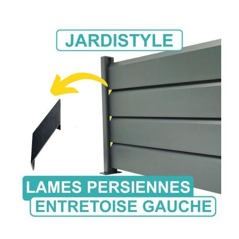 Cloture & Jardin – Entretoise intermédiaire gauche pour lames persiennes aluminium – Couleur gris anthracite – Modulaire et recoupable pour personnalisation