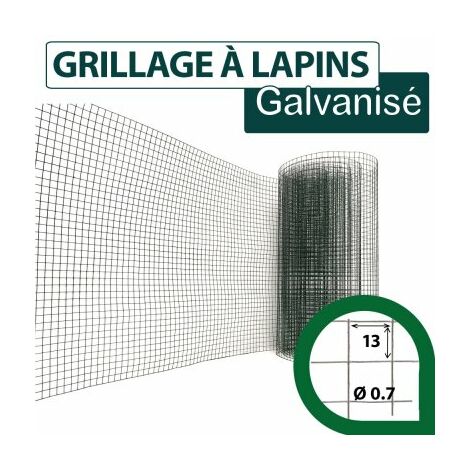 Cloture & Jardin – Grillage rigide soudé vert 1m x 10m – Maille carrée 13mm en acier galvanisé plastifié – Pour enclos et applications horticoles