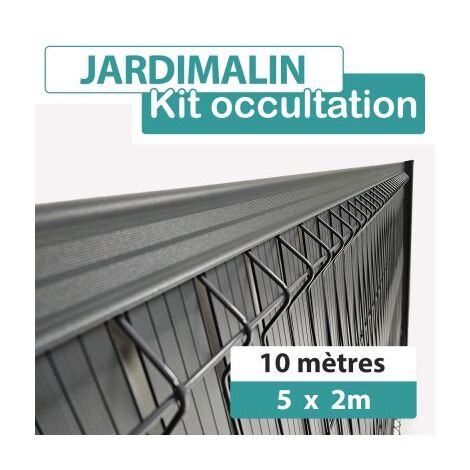 Cloture & Jardin – Kit occultation aluminium gris anthracite 10m – Lattes de 1,03m – Résistant aux intempéries – Pour panneaux rigides JARDIMALIN