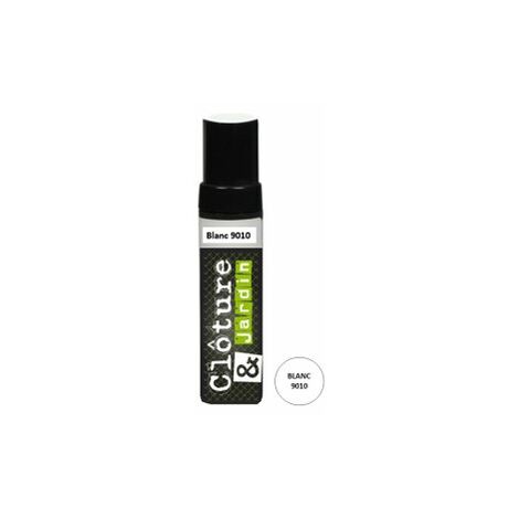Cloture & Jardin – Pinceau retouche peinture blanche 12 ml – Résistante aux UV et intempéries – Pour retouches sur clôtures et portillons
