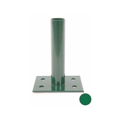 Cloture & Jardin – Platine pour poteau rond 60mm – Acier thermolaqué – Dimensions 150x100mm – Fixation sans scellement – Compatible portillons grillagés