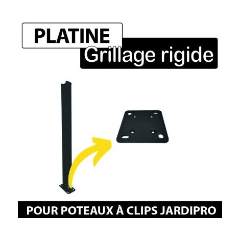 Cloture & Jardin – Platine de fixation aluminium thermolaqué 120mm x 120mm x 210mm – Gris anthracite – Pour poteaux à Clips JARDIPREMIUM