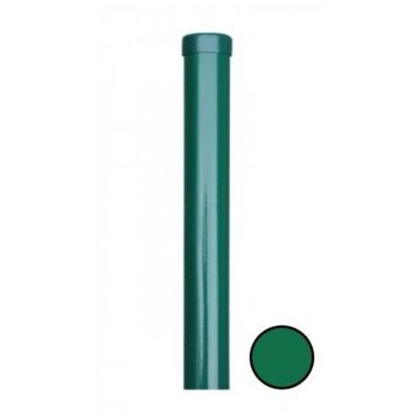Cloture & Jardin – Poteau rond en acier galvanisé vert 0,60 m – Diamètre 48mm – Revêtement thermolaqué RAL 6005 – Pour clôtures rigides