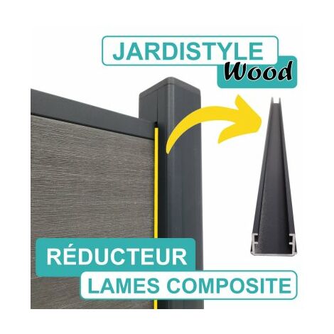 Cloture & Jardin – Réducteur aluminium gris anthracite 2m – Compatible poteaux 2/4 entrées – Écologique et imputrescible – Résistant aux UV