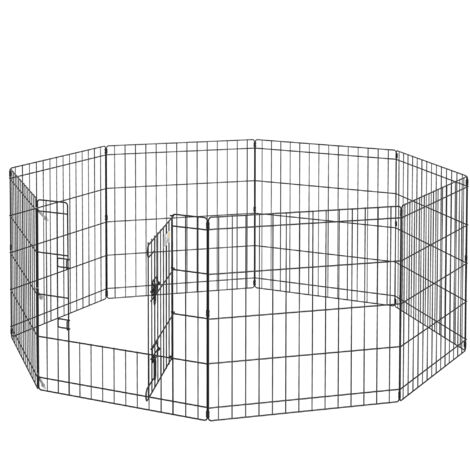 Clôture modulable pliante 8 panneaux pour chiens, lapins, rongeurs, enclos petits animaux intérieur/extérieur