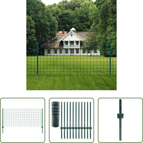 Clôture pour animaux -  Clôture Euro Acier 20x0,8 m Vert