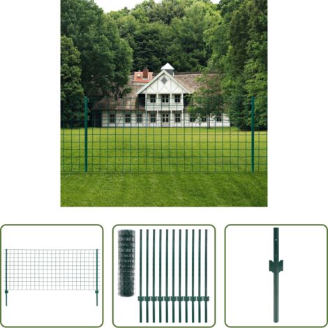 Clôture pour animaux -  Clôture Euro Acier 20x1 m Vert
