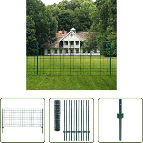 Clôture pour animaux -  Clôture Euro Acier 20x1,2 m Vert
