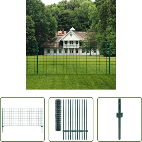 Clôture pour animaux -  Clôture Euro Acier 20x1,2 m Vert