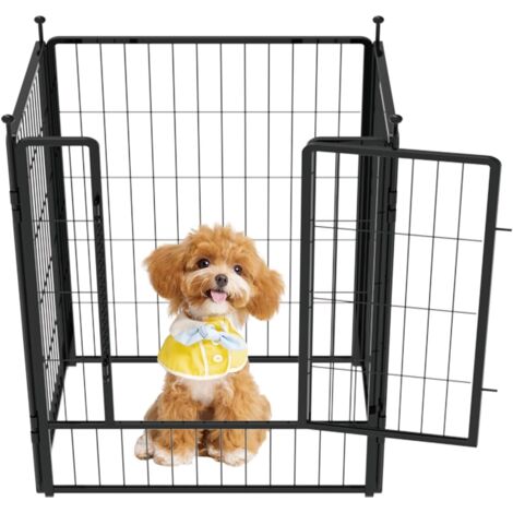 Clôture pour animaux de compagnie 5050cm ensemble de 4 pièces, adapté à une utilisation intérieure et extérieure - clôture pour animaux de compagnie en métal robuste, sûre et fiable, conception stable