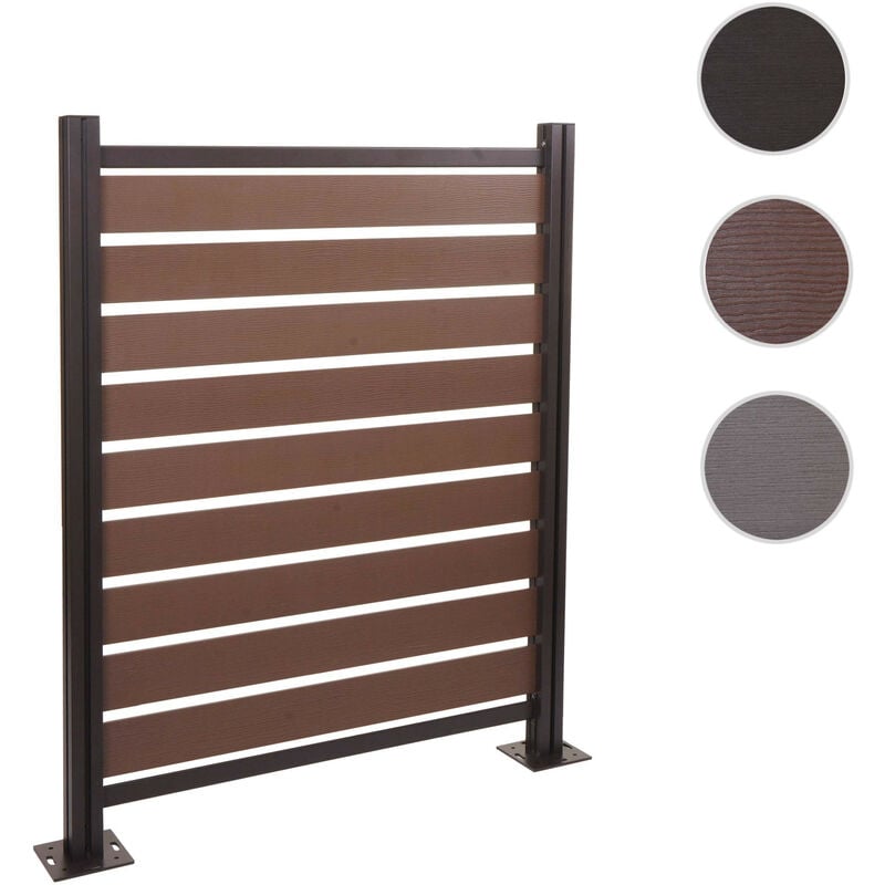 Clôture pour poubelles en aluminium HWC-K57 - élément de base habillage pour poubelles - aspect bois extensible 130x110x6cm - a