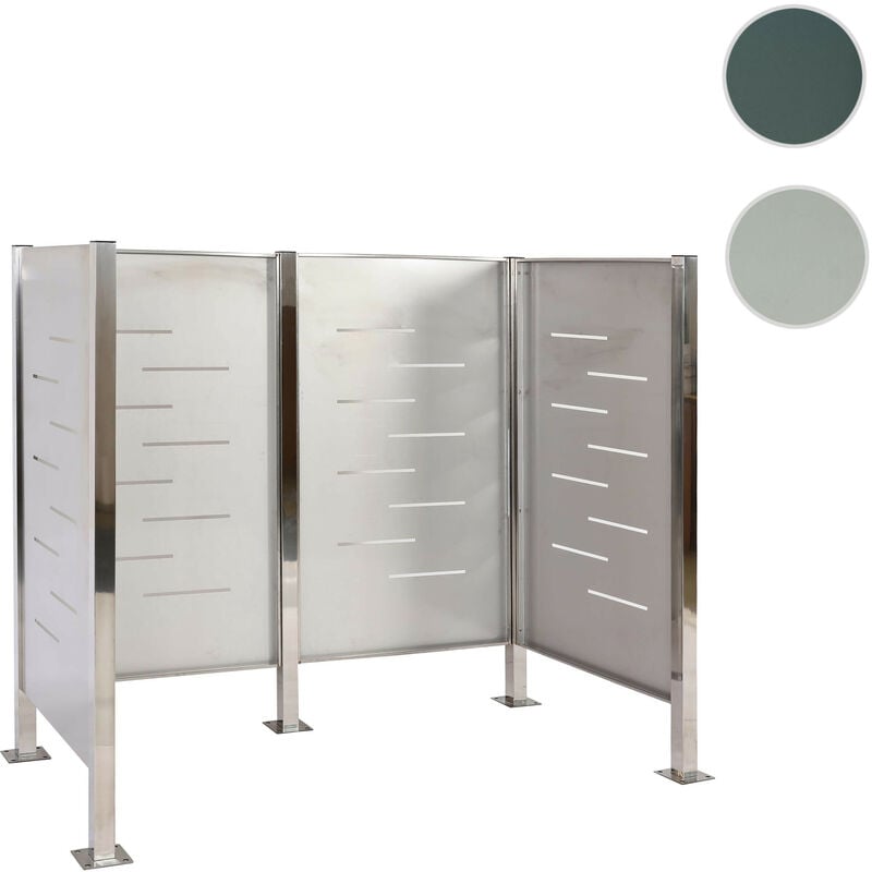 Clôture pour poubelles HWC-J55 - habillage pour poubelles Rangement pour poubelles - 150x165x85cm métal - inox