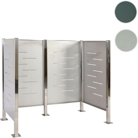 Clôture pour poubelles HWC-J55 - habillage pour poubelles Rangement pour poubelles - 150x165x85cm métal - inox