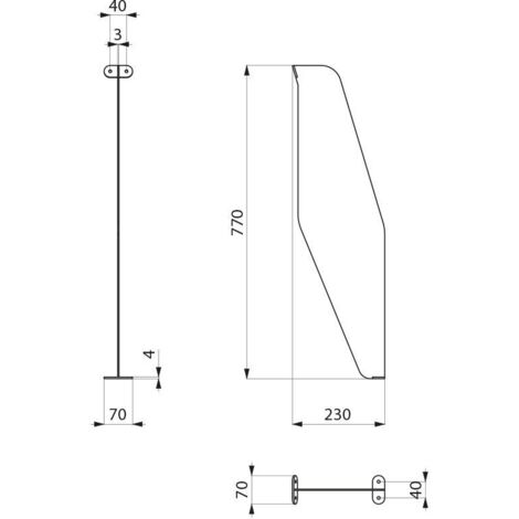 Clôture pour urinoir en acier inoxydable LP autoportant 1.4301 sat de Delabie