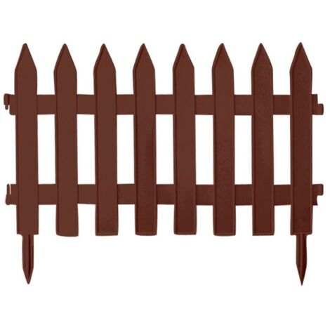 Clôture PVC classique marron 36 x 52 cm – Système de montage klik – Robuste pour jardins et espaces extérieurs – Prosperplast