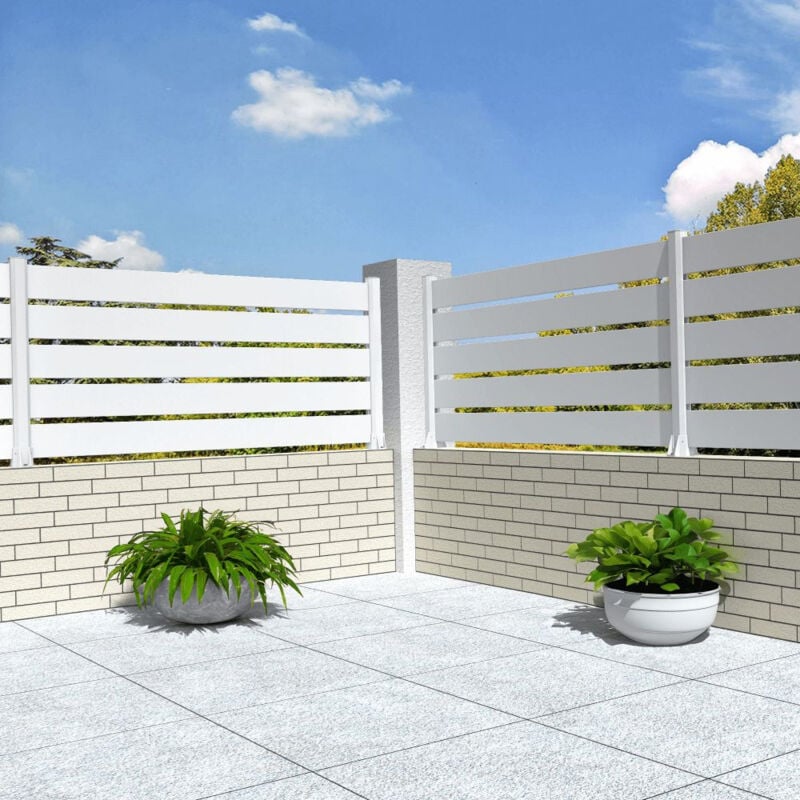 Clôture ranch panneau ajouré 3 lames l 1911 x h 565 mm (Blanc satiné RAL9010)