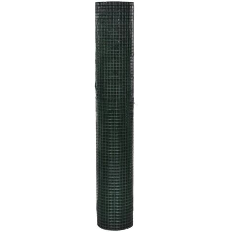Clôture，Grillage acier galvanisé et revêtement en PVC 10x1 m vert CFW87023