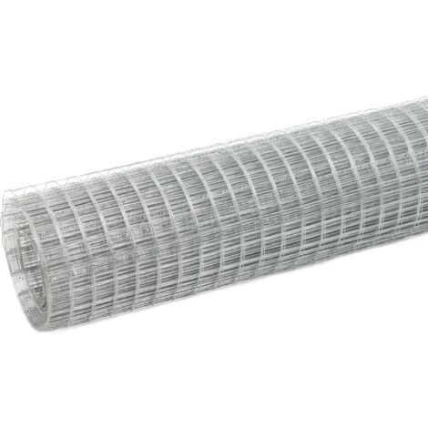 Clôture，Grillage pour volière acier galvanisé 10x1,5 m argenté CFW39786