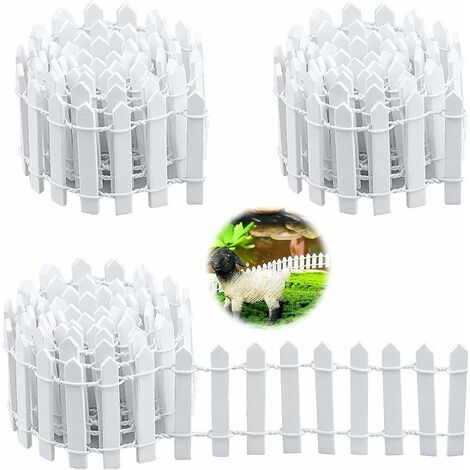 Clôtures de Jardin Miniatures 3 Pcs Mini en Bois Petite Clôture Miniature Petit Micro Paysage Accessoires pour Maison Poupée etc