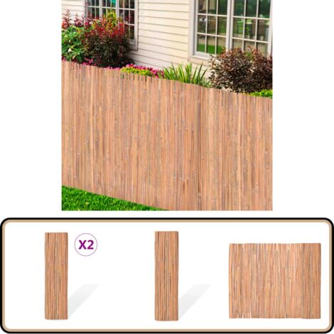 Clôtures en bambou 2 pcs 100x400 cm - Clôture En Bambou - Clôture Jardin - Barrière De Jardin - Decoration Exterieur - Panneaux De Cloture