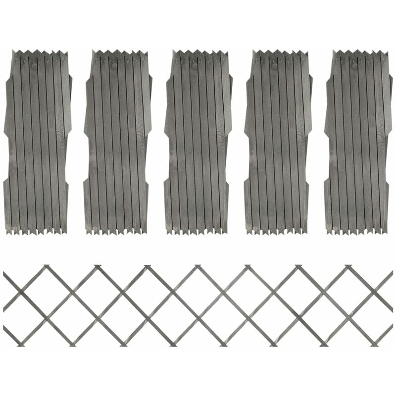 Réglez 5 paquets de clôtures en treillis pour jardin 180x30cm différentes couleurs couleur : Gris
