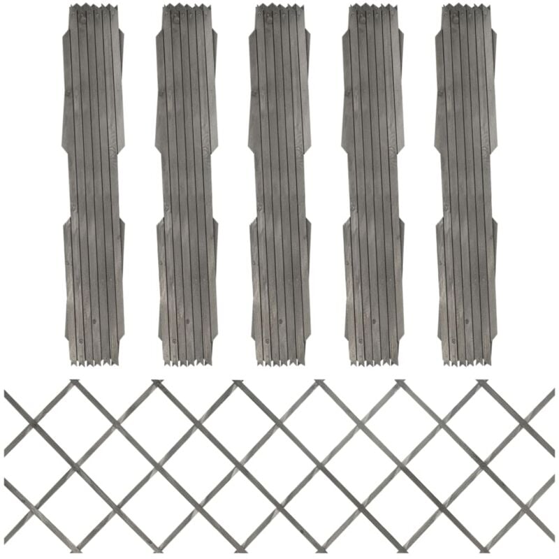 Vidaxl - Clôture à treillis 5 pcs Gris Bois de sapin massif 180x60 cm