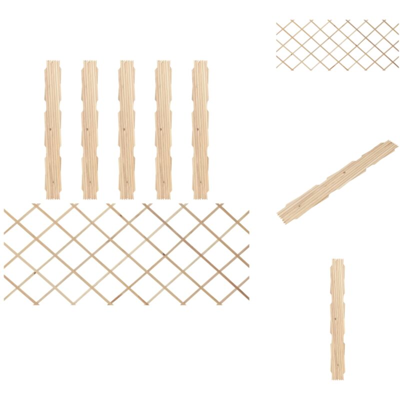 Clôtures en treillis 5 pcs Bois de sapin massif 180x80 cm - Clôture Bois - Clôture Jardin - Clôture Extensible - Clôture Treillis - Panneau De Clôture