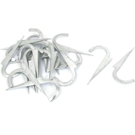 Clou à crochet pour tuyau de sortie Aexit, diamètre 1/2", clou à crochet pour tuyau de 70 mm de longueur, lot de 20 pièces, argent