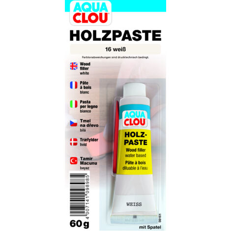 CLOU Aqua Clou Holzpaste 16 Weiß mit Spatel 60g