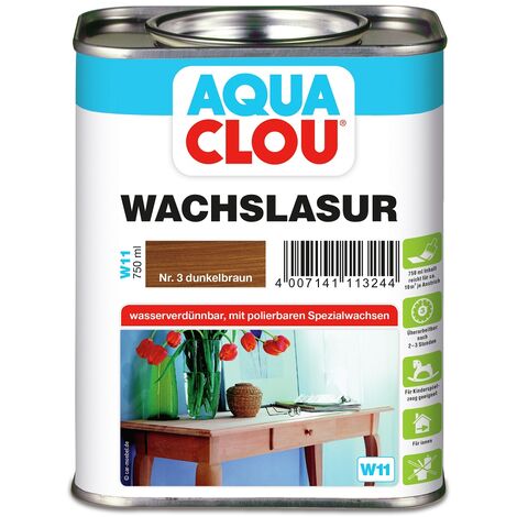 CLOU Aqua Clou Wachs Lasur W11 Dunkelbraun 750ml