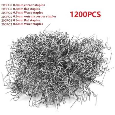 Clou de soudage à onde plate pour Machine à souder le plastique, 1200 pièces, Kit de réparation de pare-chocs
