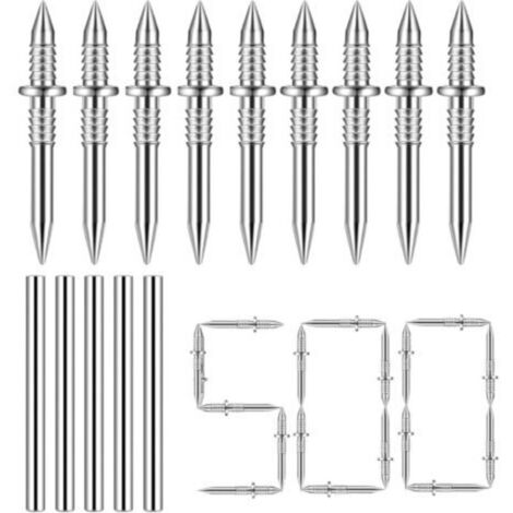 Clou Double Pointe, 500 Pièces Clou à Double Tête Clous Sans Couture à Double Tête Pour Plinthes Livré avec 5 Outils à Douilles