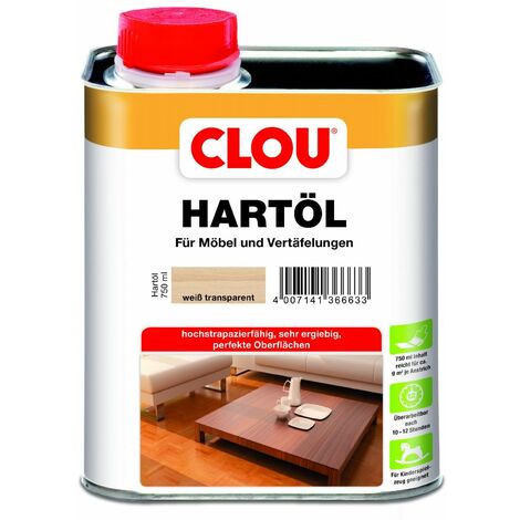 Clou Hartöl 750 ml weiß transparent Clou 4007141366633 750 0765152571 Clou 4007141366633 750ml Weiß Hartöl