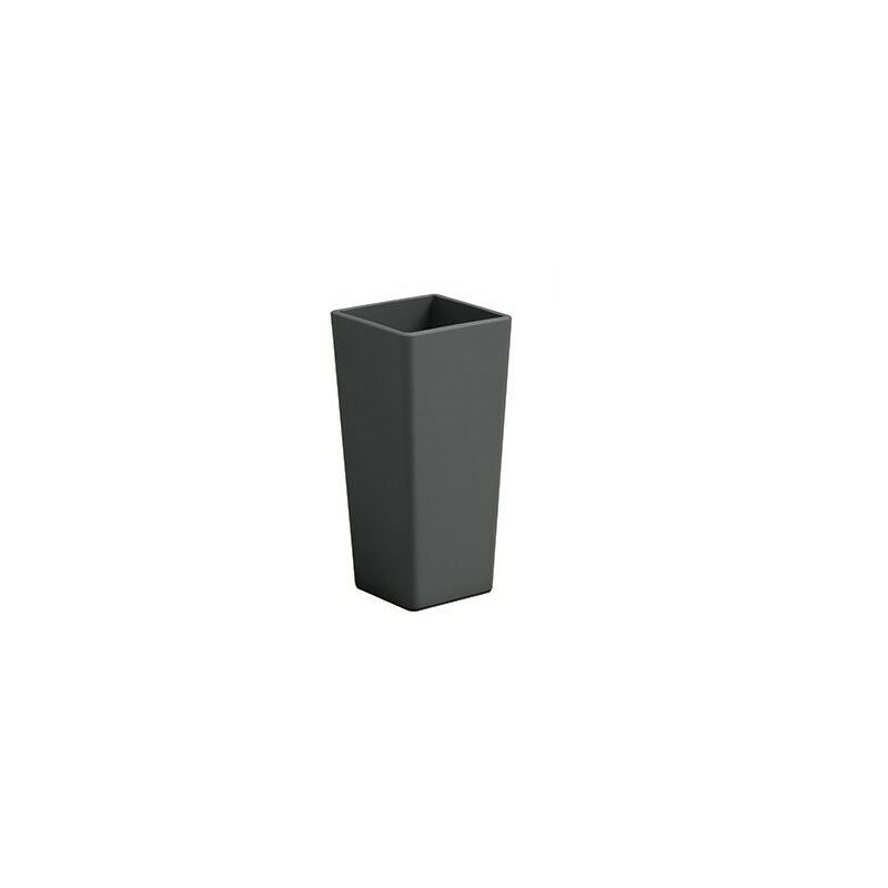 Quadratische Clou-Vase mit Übertopf Anthrazit - 100 cm