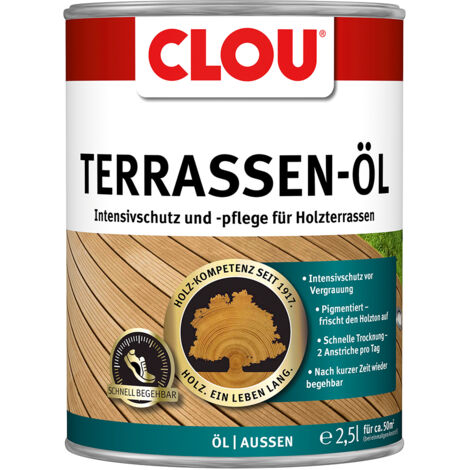 Clou Terrassenöl 2,5 Ltr. Douglasie Intensivschutz für Holzterrassen