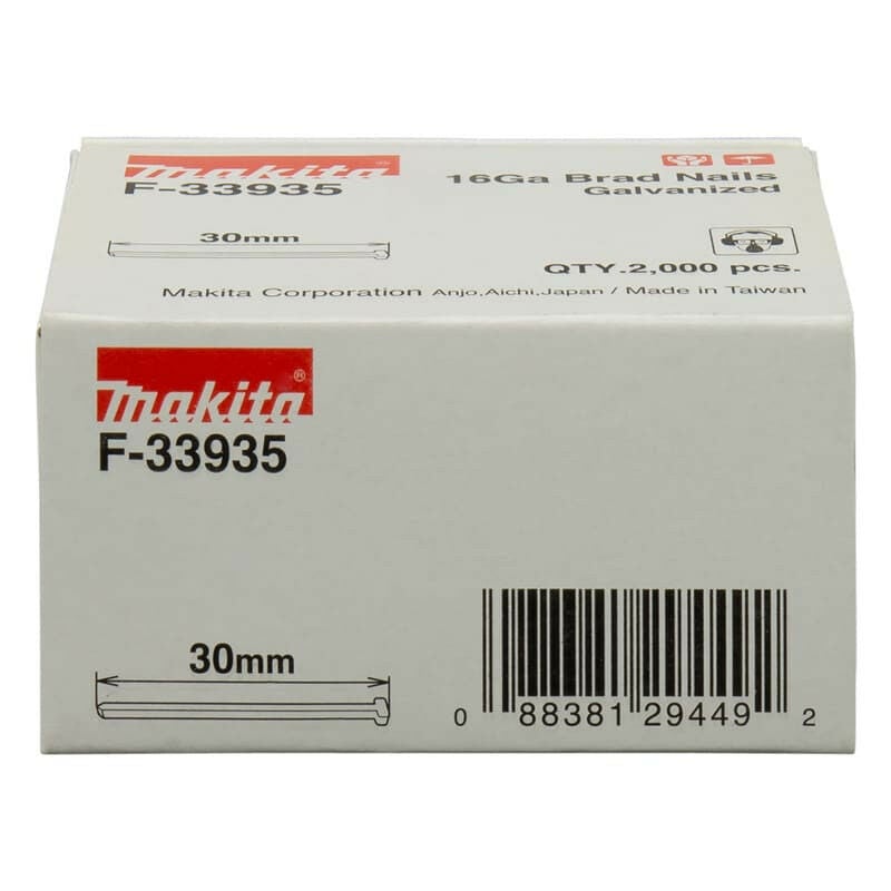 Makita - Clous brads en t 30 mm 16 Ga pour cloueur F-33935