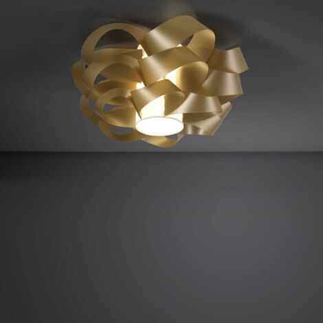 CLOUD Plafón dorado con dos luces diámetro 75x h36 cm
