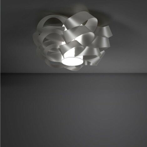 CLOUD Silberne Deckenlampe mit zwei Lichtern Durchmesser 75x h36 cm