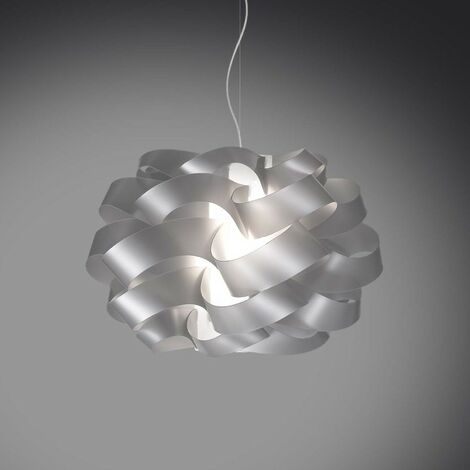CLOUD Silberner Pendelleuchter mit einer Leuchte, Durchmesser 40 x H30 cm