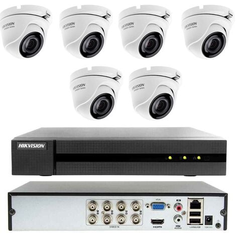 CLOUD-VIDEOÜBERWACHUNGSSET DVR 8 KANÄLE 6 KAMERAS 4MP AHD HIKVISION-NONE