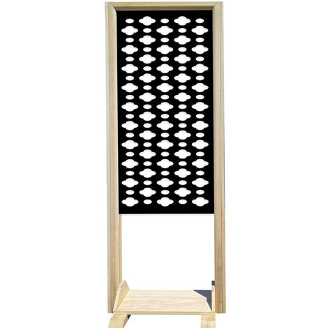 CLOUDS - Separè - Paravento modulabile - 70x190cm - in Legno e PVC  Nero