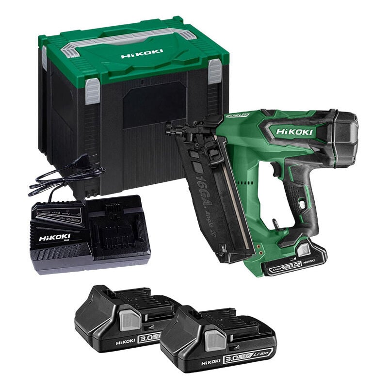 Cloueur finition 18V 16 Ga (2x3.0 Ah) dans coffret HIT CASE - HIKOKI NT1865DAW6Z
