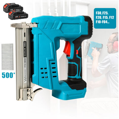 Cloueuse électrique sans fil F30 – Pistolet à clous et agrafeuse pour menuiserie, outil pour meubles et travail du bois, compatible batterie 18V