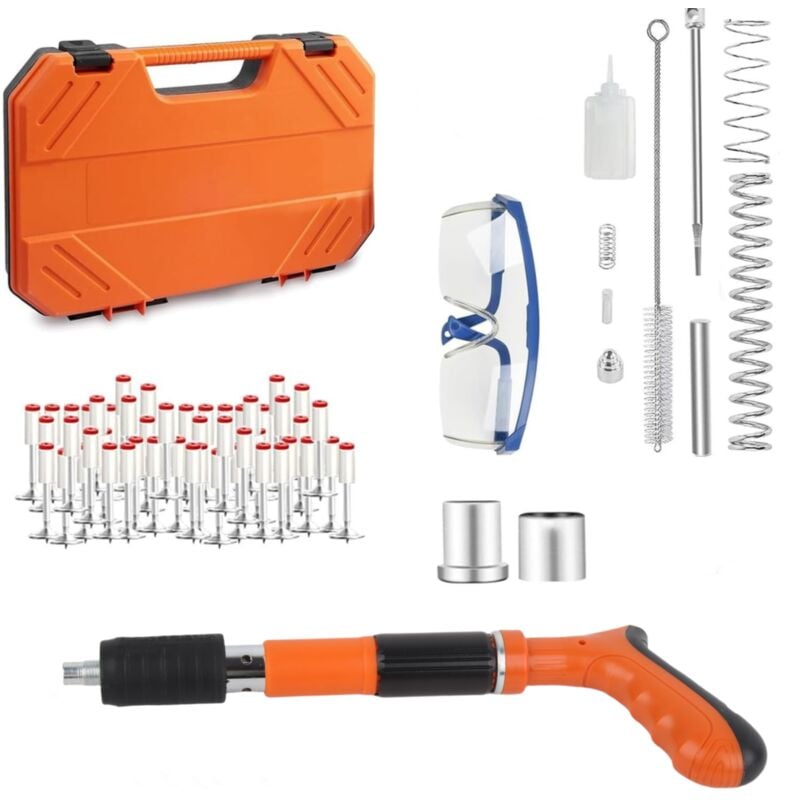 Cloueuse Pneumatique, Cloueur Beton, Pistolet a Clou Beton, Cloueur Pneumatique, Mini Pistolet à Clous avec 100 Clous, Portable Nail Gun Pistolet à