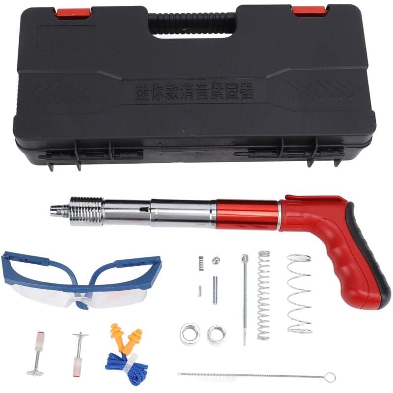 SNQ - Cloueuse Rivet Gun clou beton Pistolet à clous en acier de clous ronds avec gants à lunettes Bouchons d'oreille cloueur beton