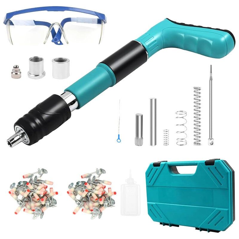 SNQ - Cloueuse Rivet Gun, Pistolet à clous manuel en acier à 5 vitesses, pistolet à ongles portable pour mur en ciment, maison, travail de viande