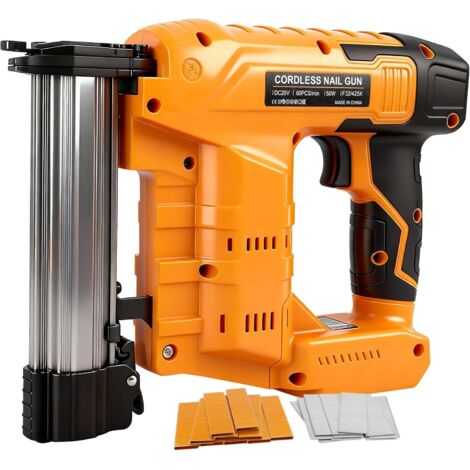 Cloueuse sans fil 18GA compatible avec batterie Dewalt 18 V 20 V, pistolet agrafeur sans fil 2 en 1, agrafeuse à batterie avec 1000 clous et 1000 agrafes pour l'amélioration de la maison et le travail